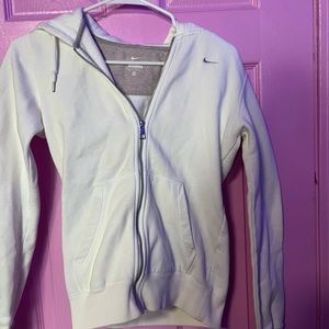 white nike zip up